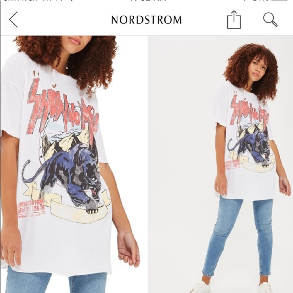 TOPSHOP Oversized Rocker Tee - Picture 2 of 5